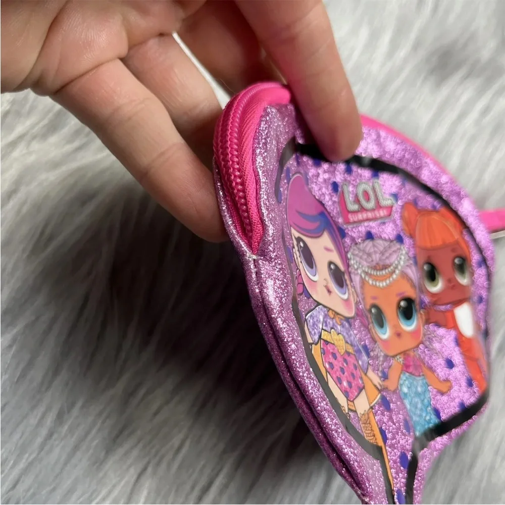 Girls Lol Surprise Pink Glitter Wristlet Purse